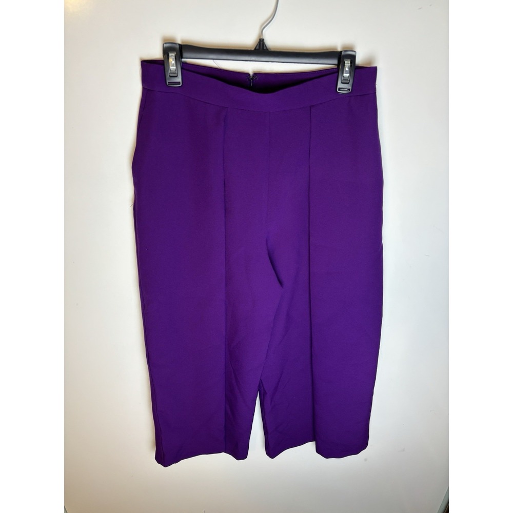 ASOS Pleated Slacks Size US 8 Womens Purple High Rise Back Zip NWT
